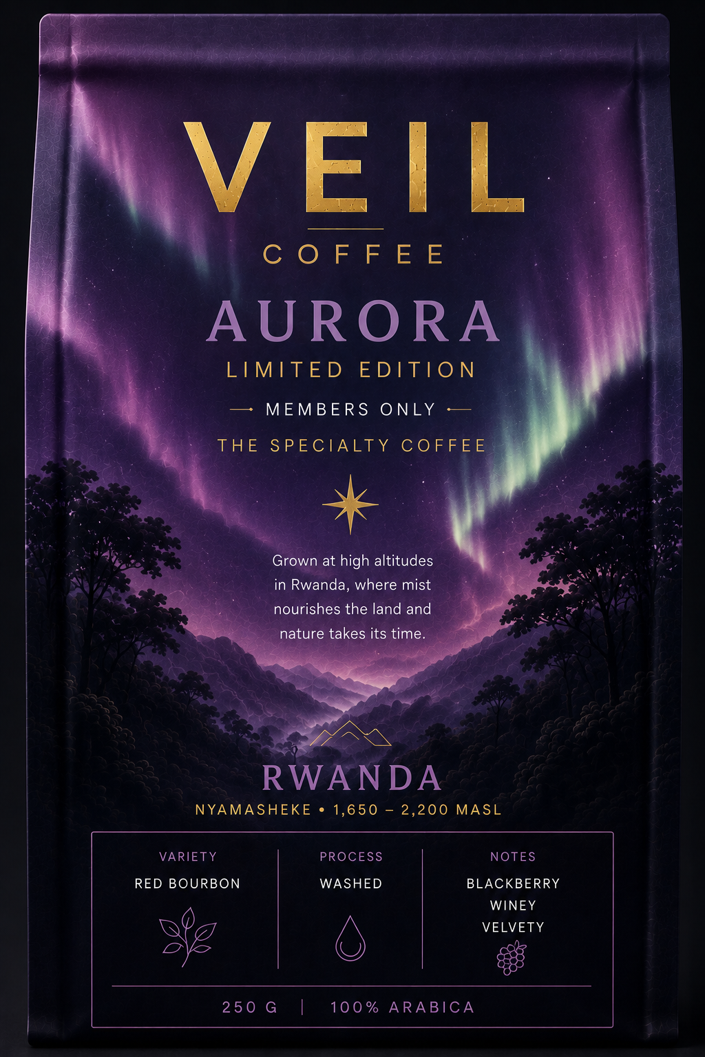 VEIL COFFEE Aurora 250 g Beutel, Limited Edition, Rwanda